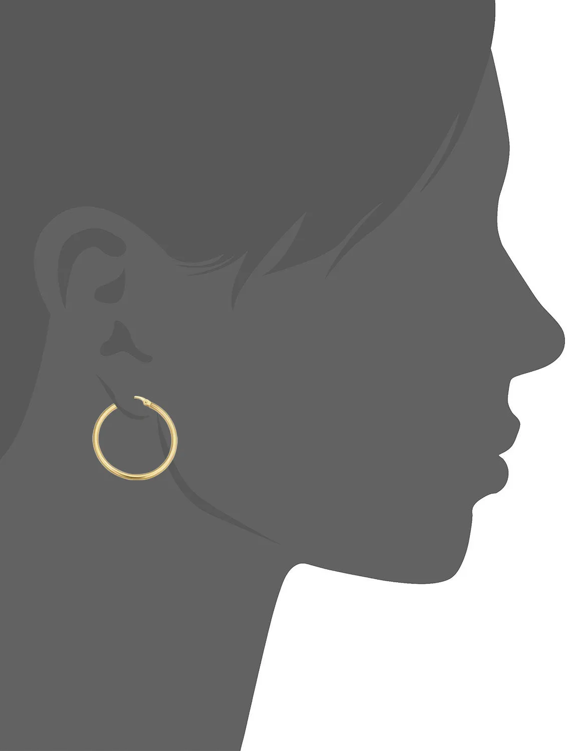 10k Yellow Gold Polished Hoop Earrings (2x25 mm)