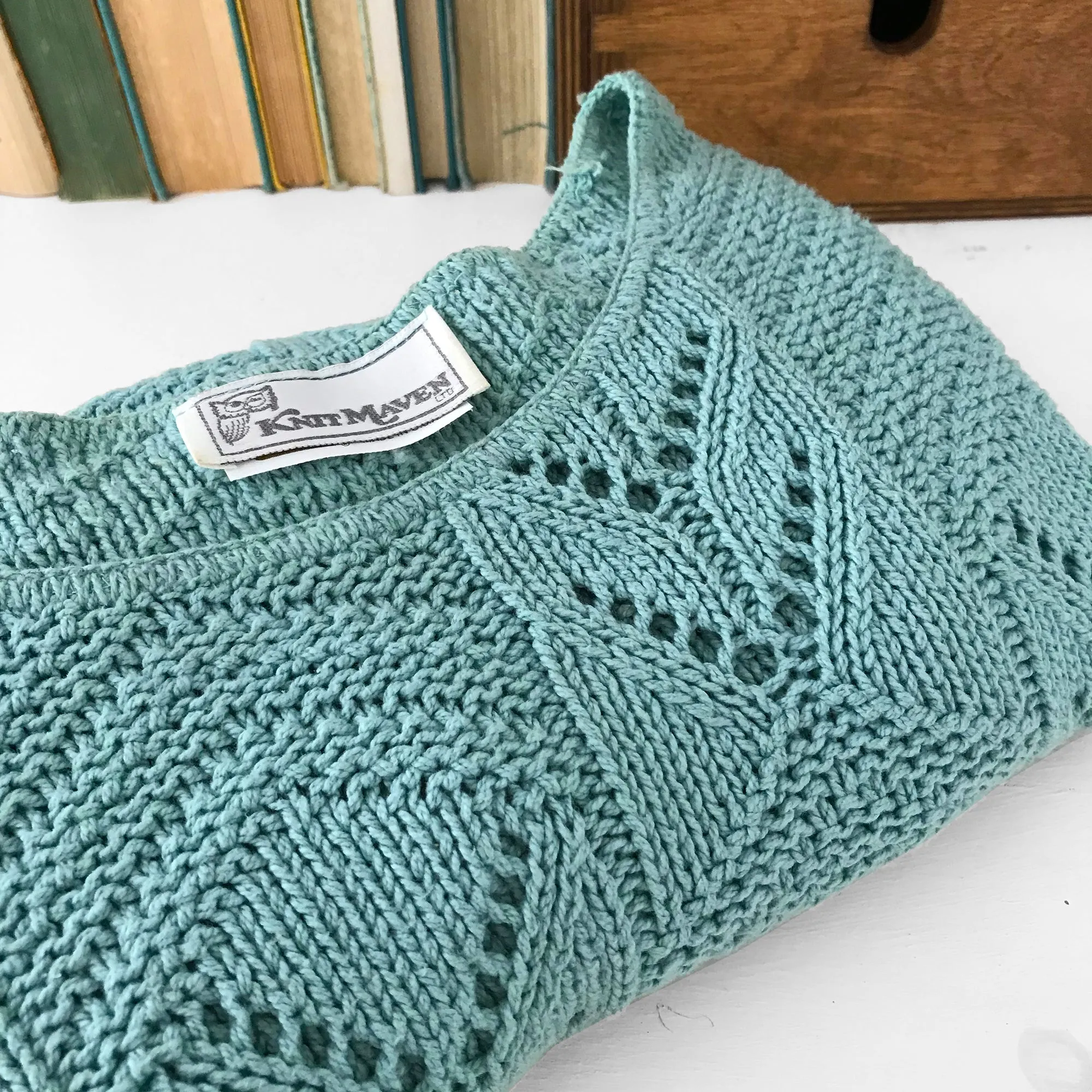 1970s Seafoam Knit Top