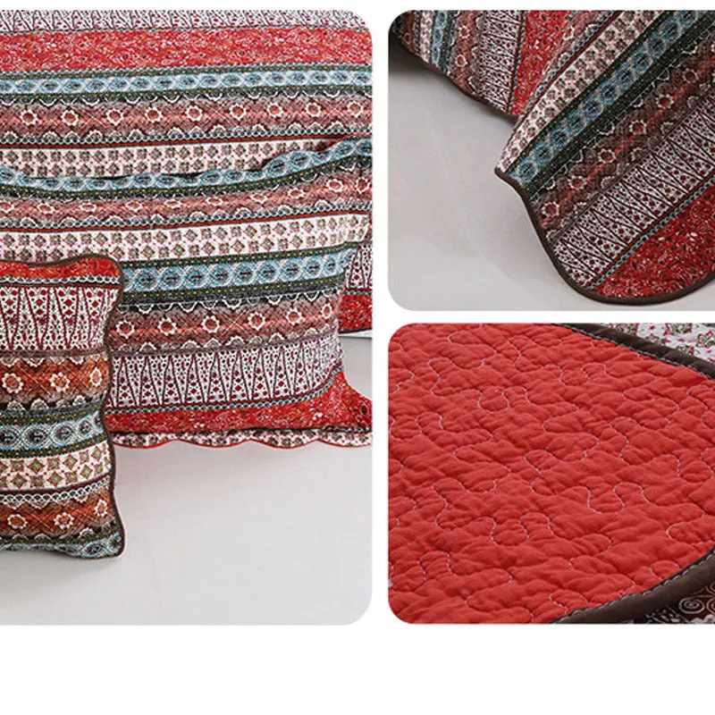 3-Piece Cotton Linen Washed Quilt Set