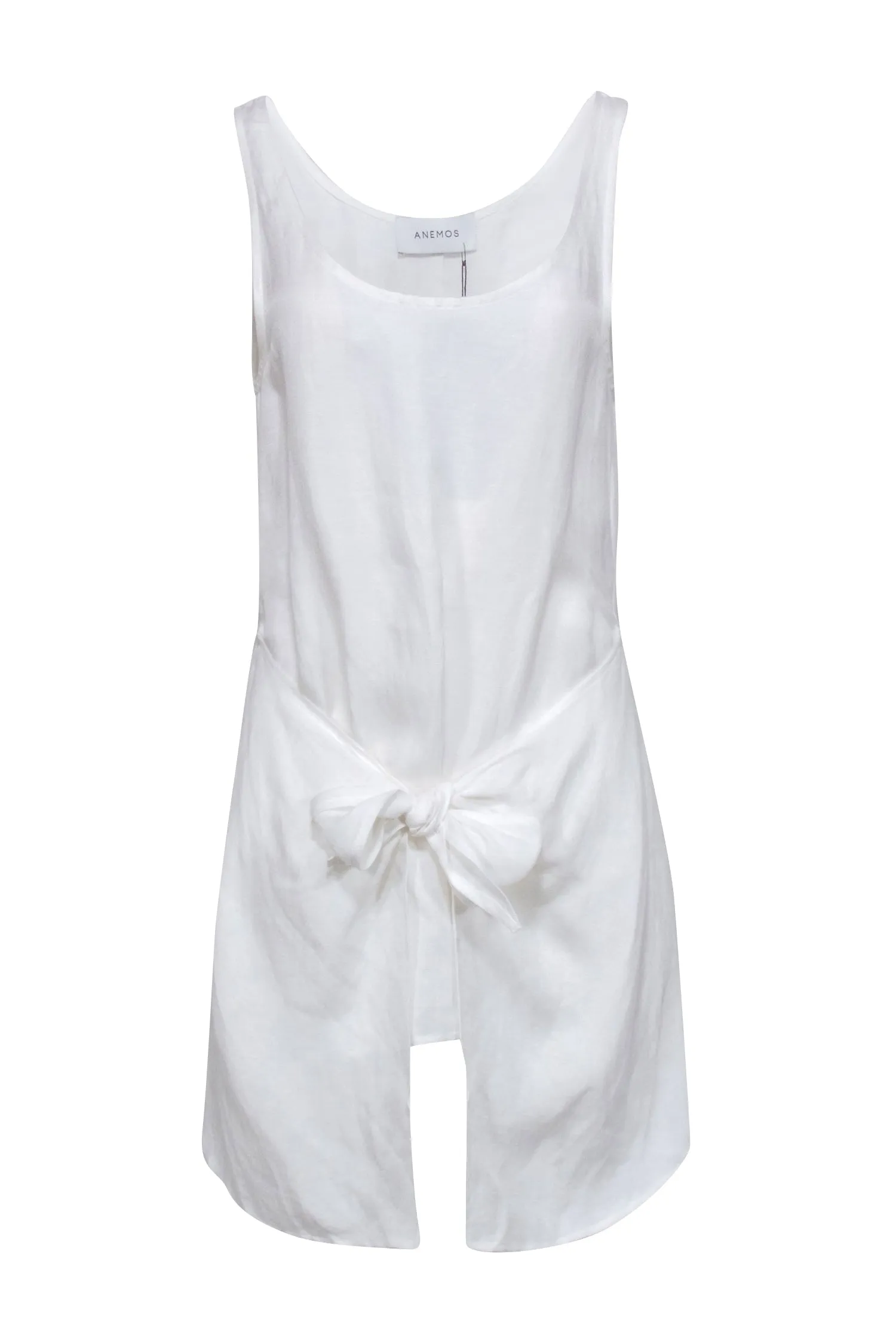 Anemos - Ivory Linen Blend "D.K. Mini" Tie Dress Sz M