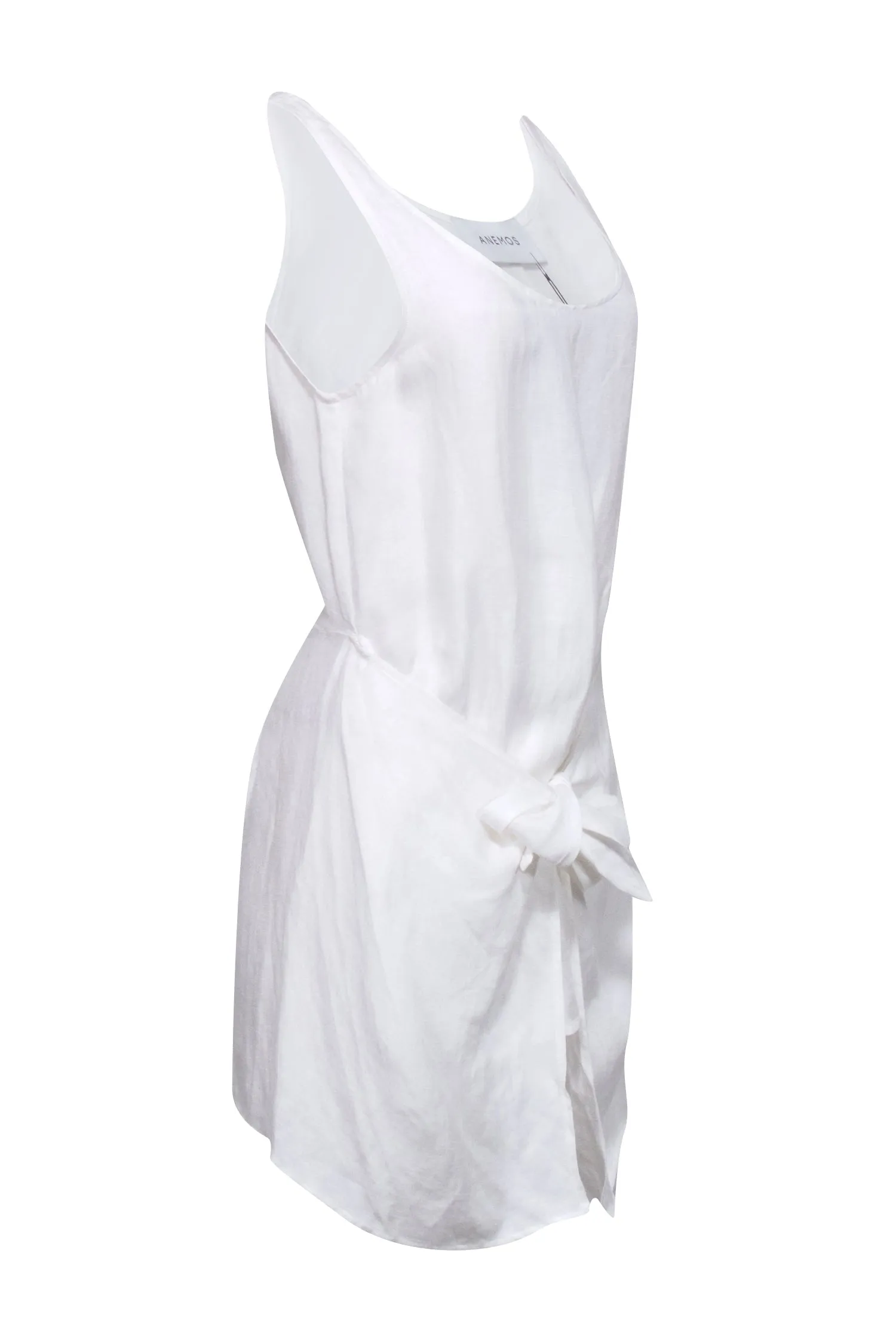 Anemos - Ivory Linen Blend "D.K. Mini" Tie Dress Sz M