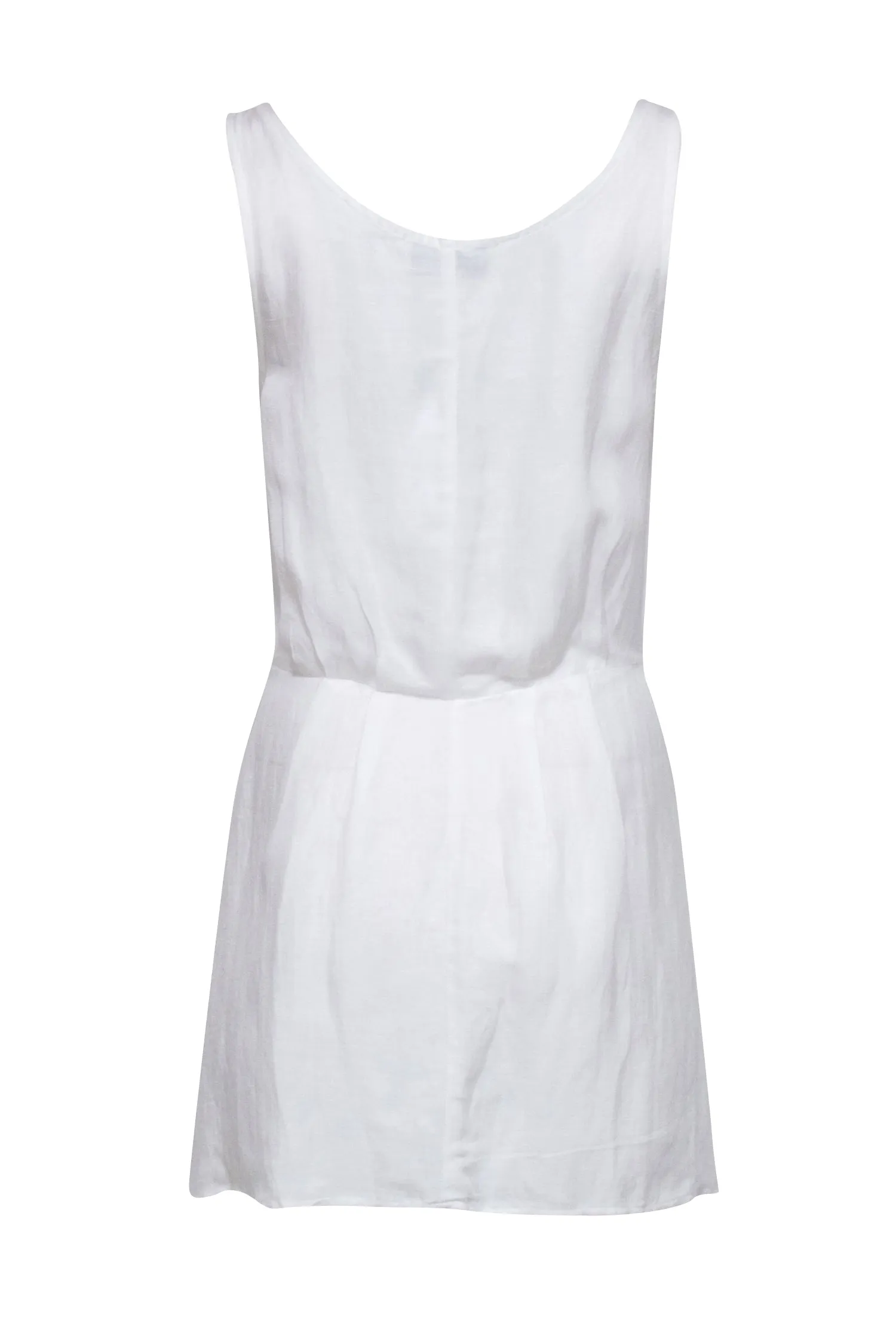Anemos - Ivory Linen Blend "D.K. Mini" Tie Dress Sz M