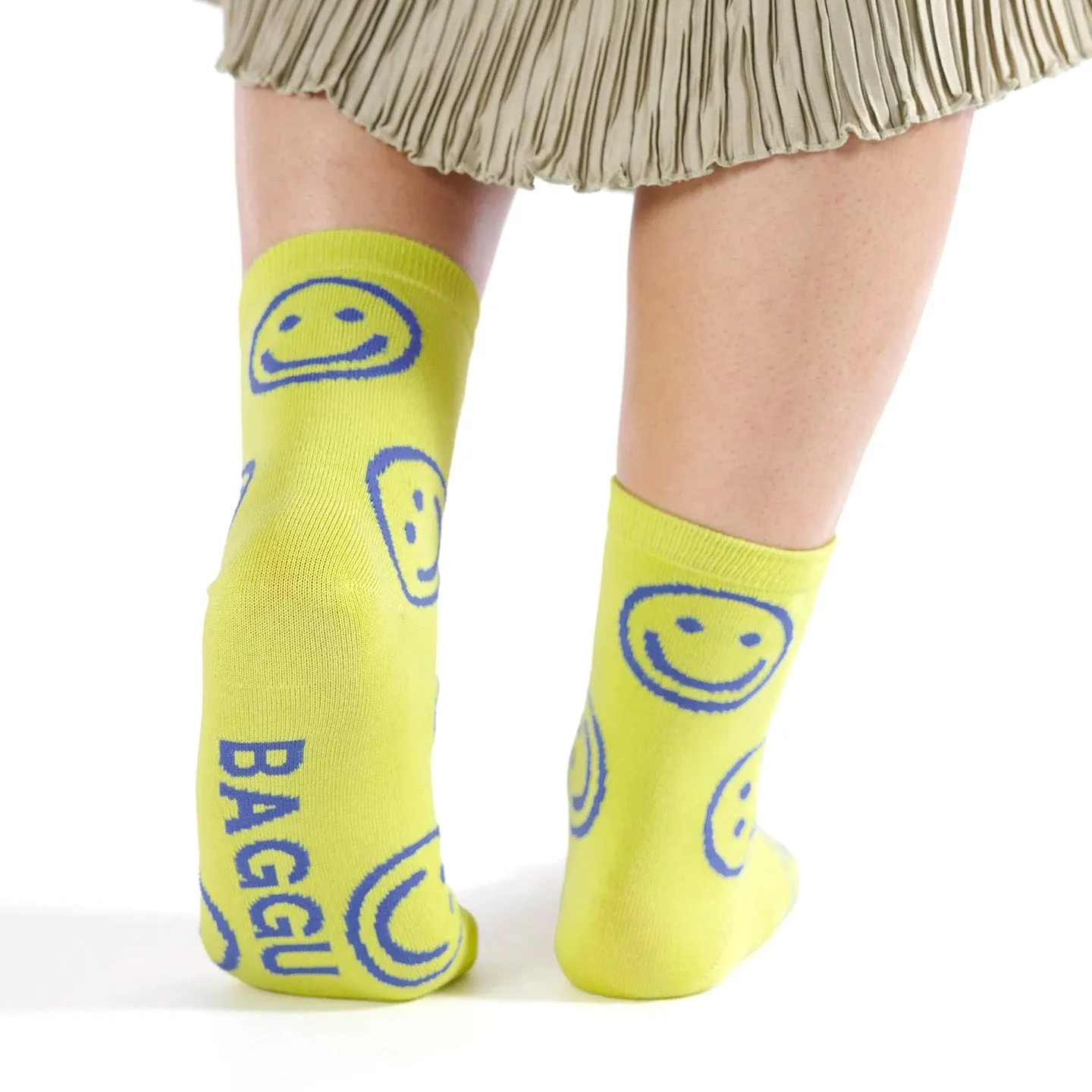 Baggu Crew Socks / Citron Happy