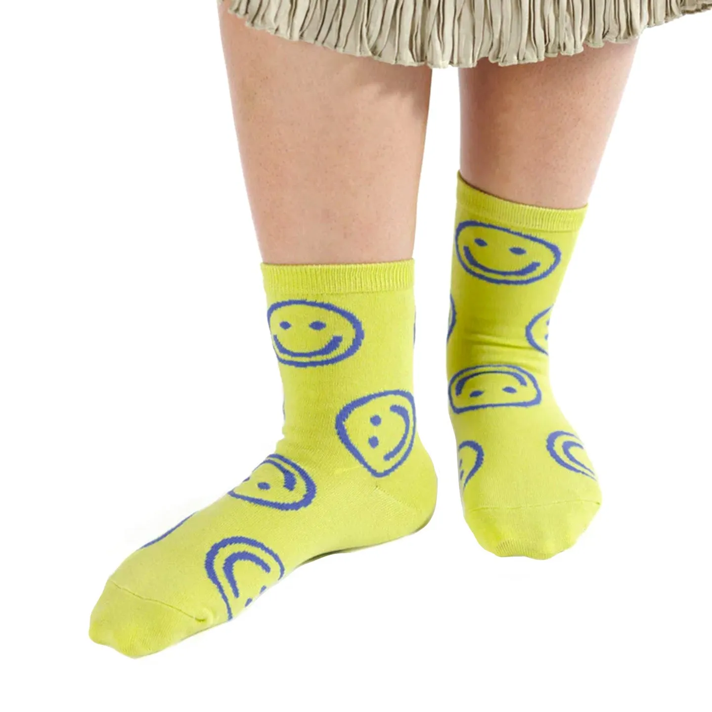 Baggu Crew Socks / Citron Happy
