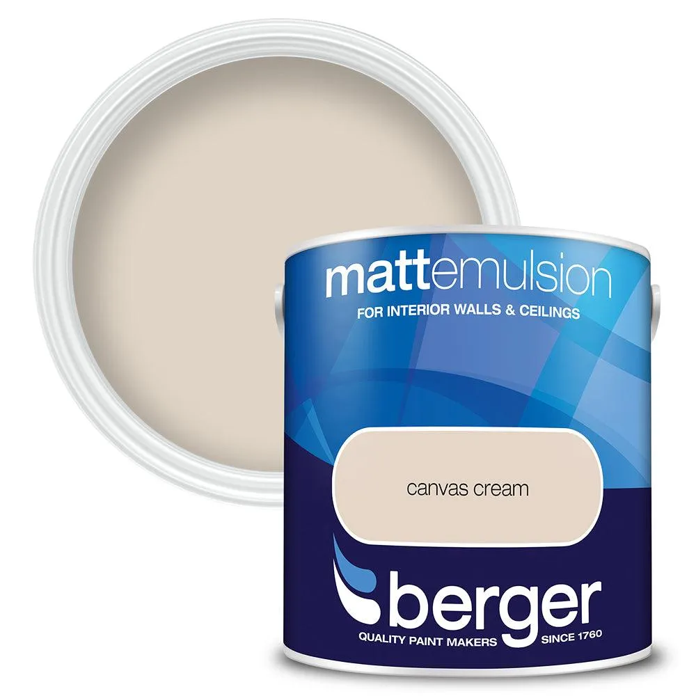 Berger Walls & Ceilings Matt Emulsion Paint | Canvas Crown