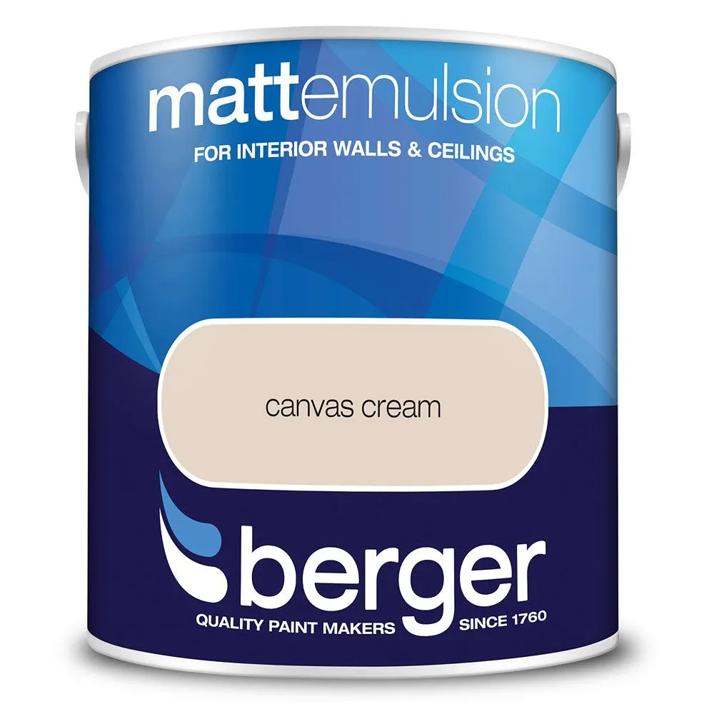 Berger Walls & Ceilings Matt Emulsion Paint | Canvas Crown