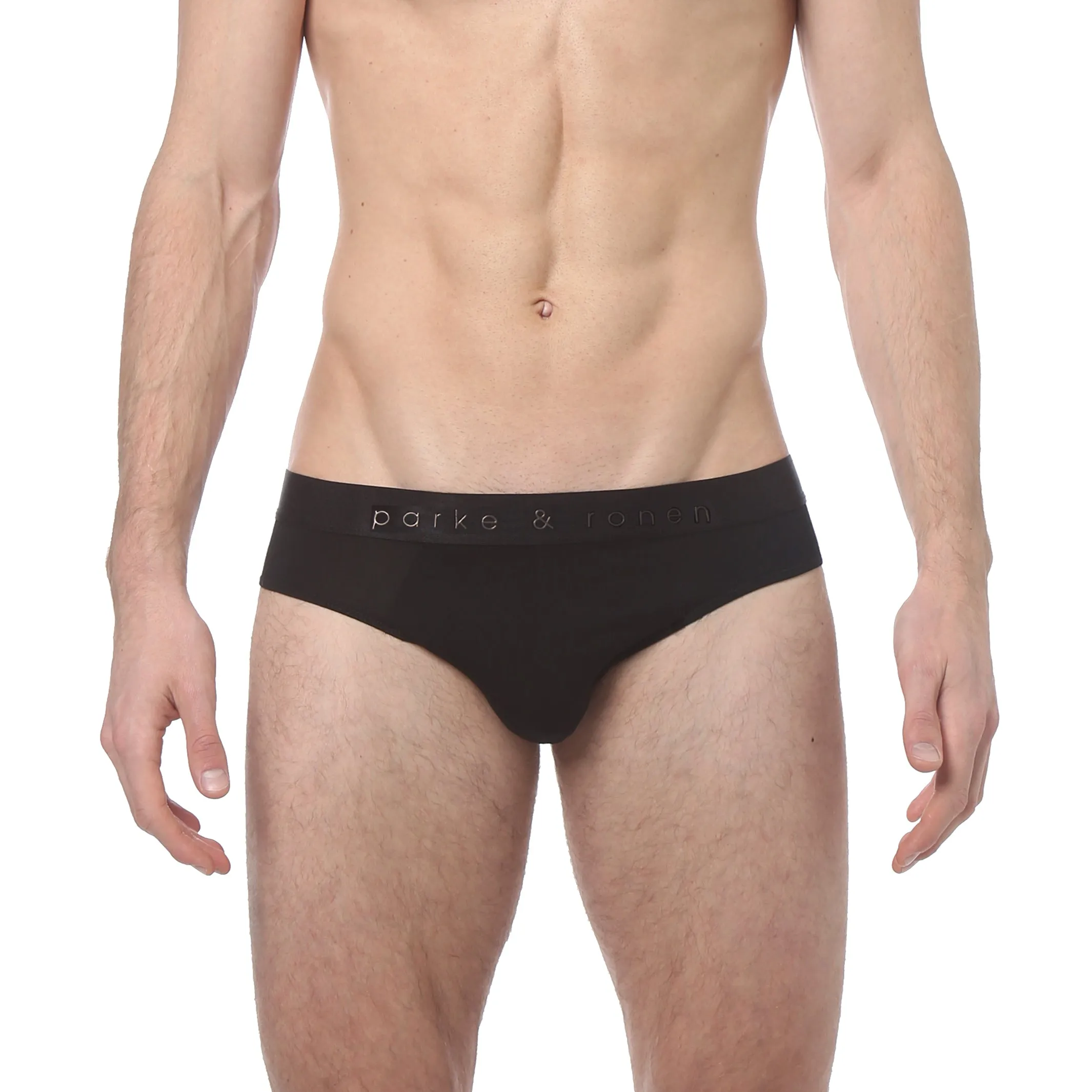Black Solid Low Rise Brief
