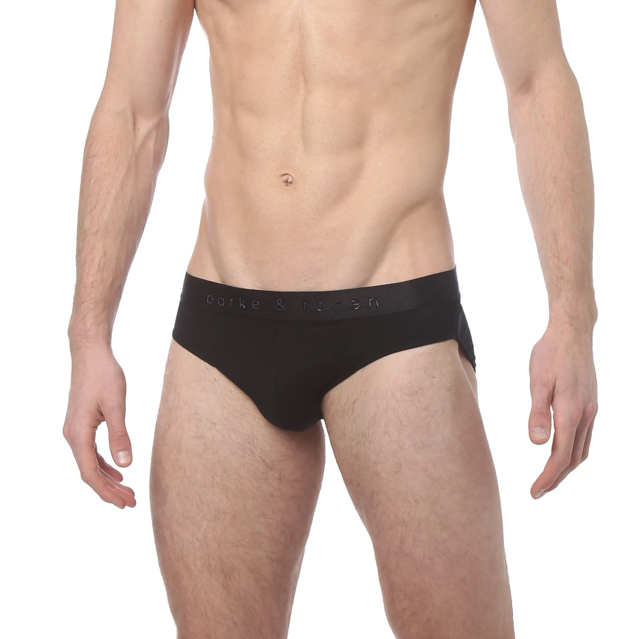 Black Solid Low Rise Brief