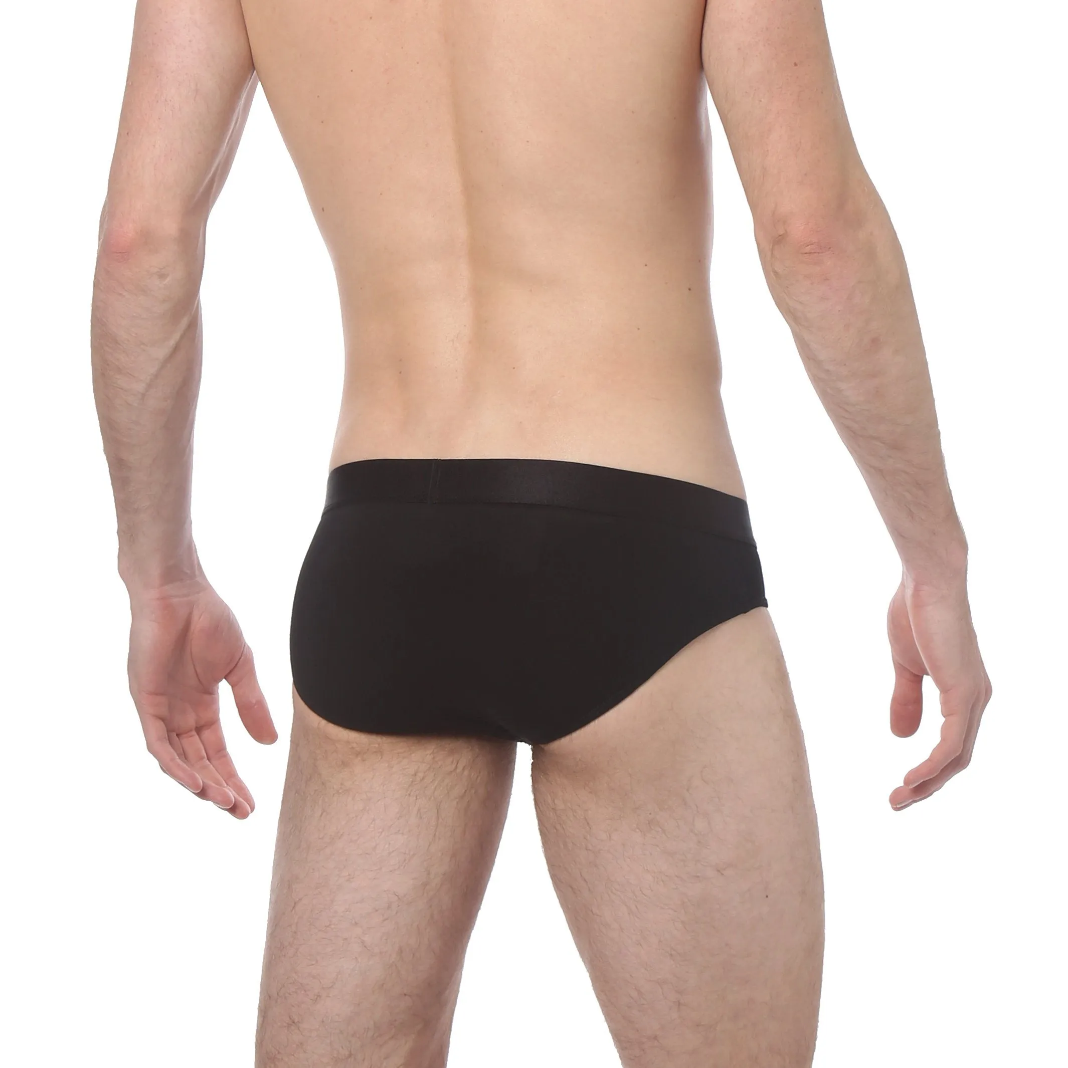Black Solid Low Rise Brief