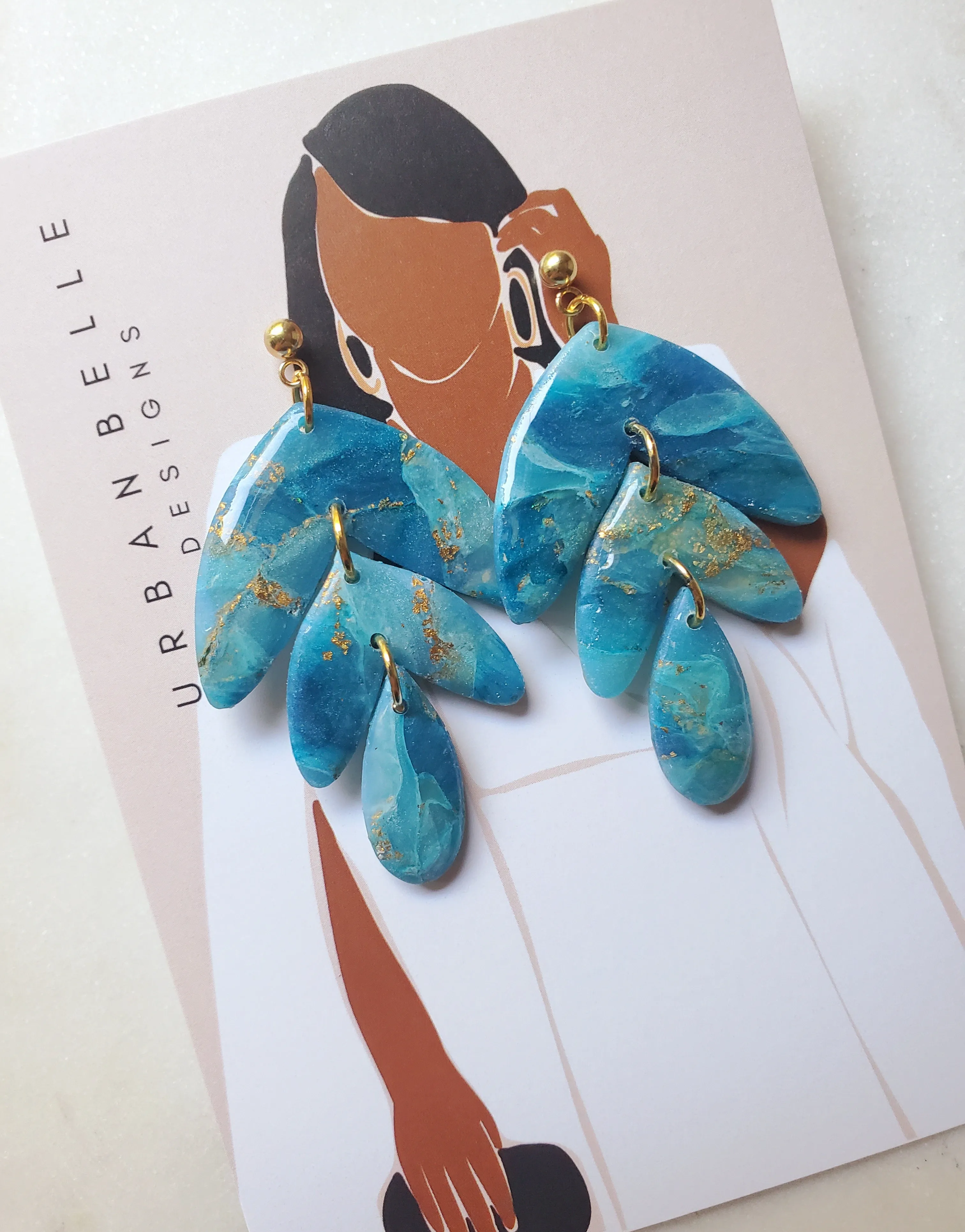 CAMILLE Statement Earrings - Azure