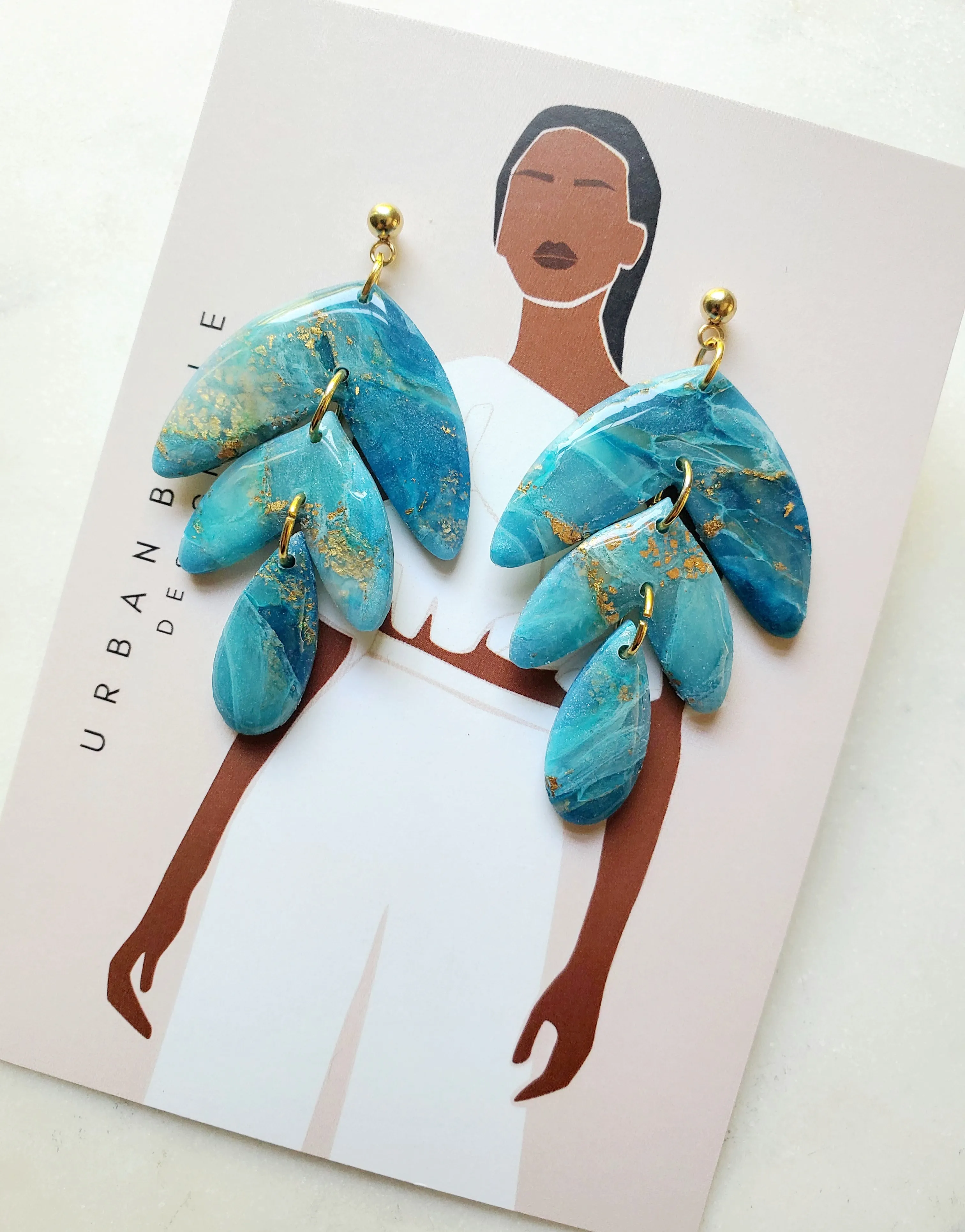 CAMILLE Statement Earrings - Azure