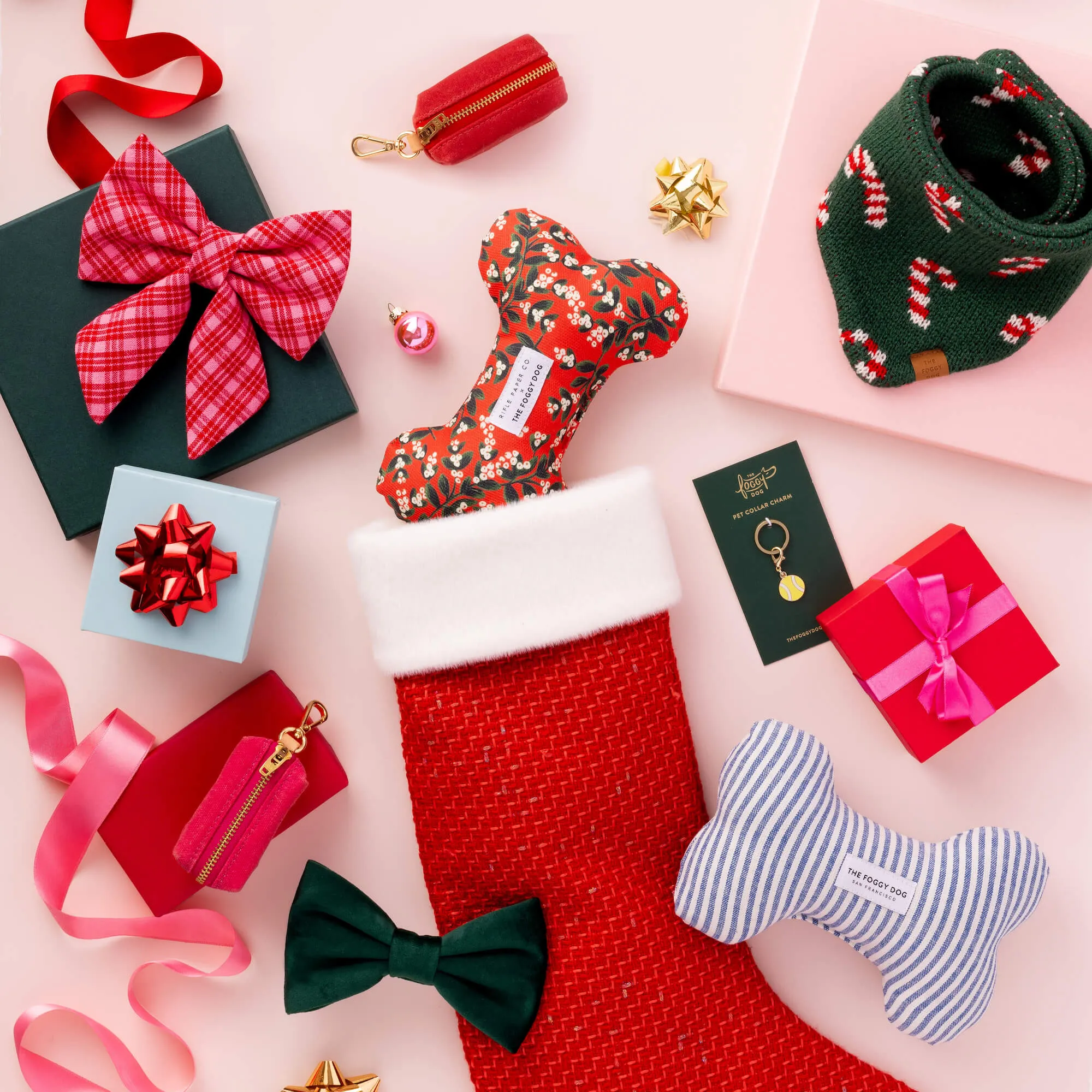 Candy Canes Knit Dog Bandana
