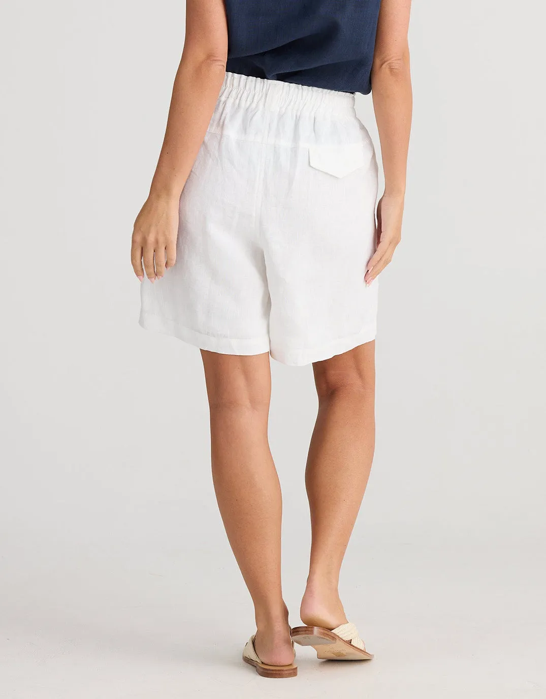 Captain Linen Shorts - White