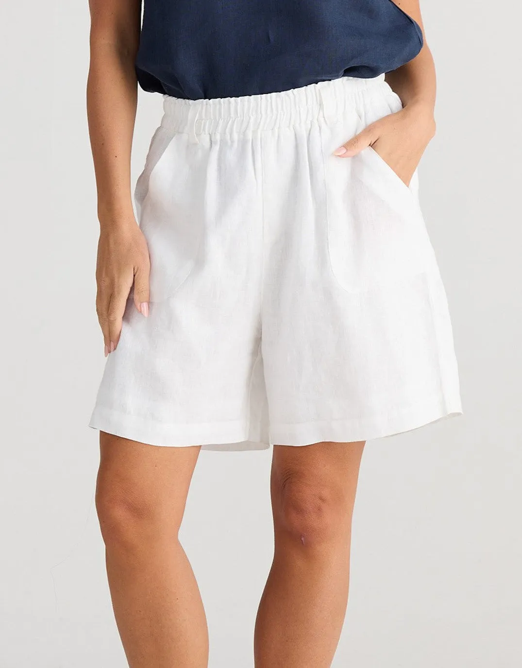 Captain Linen Shorts - White
