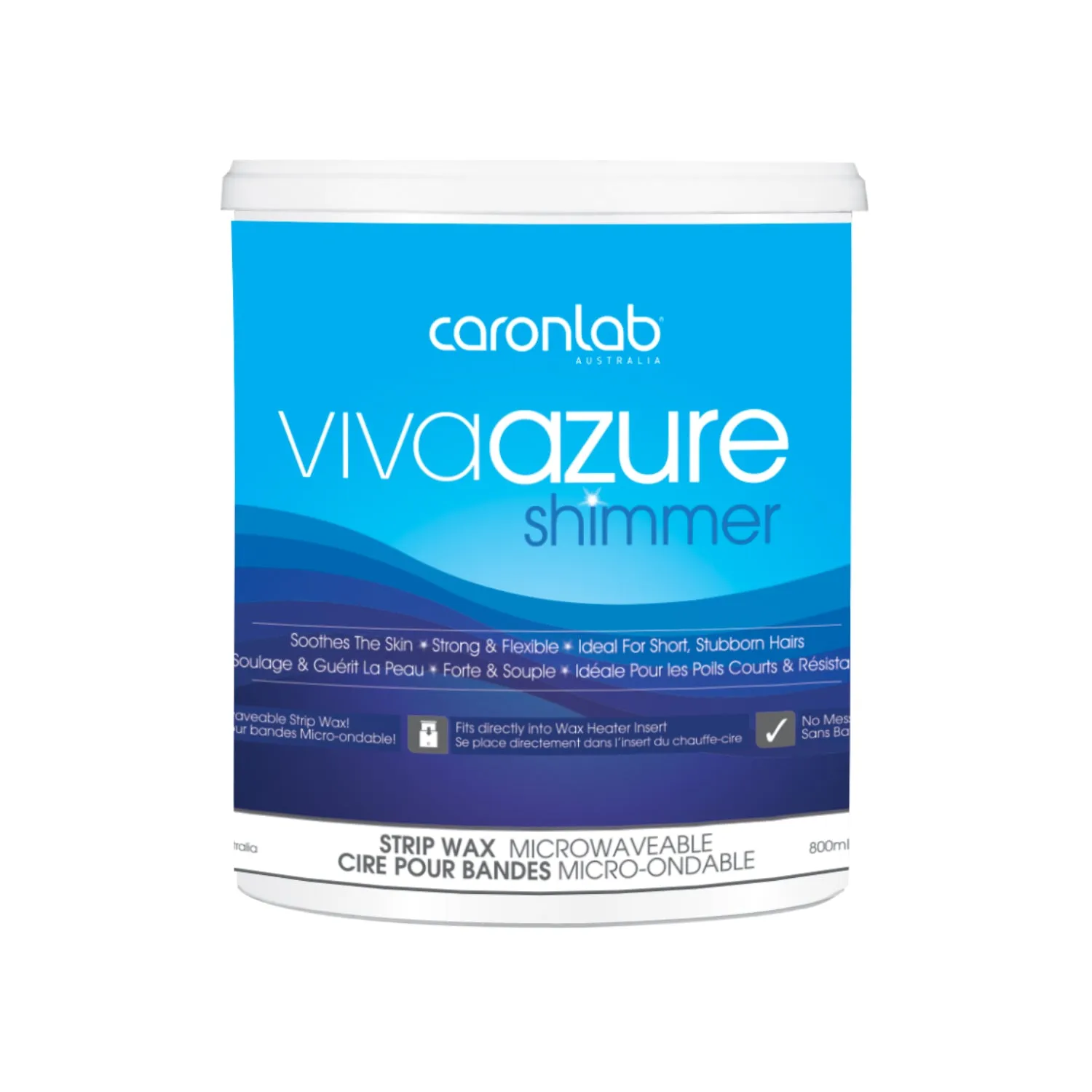 Caronlab - Viva Azure Shimmer Strip Wax Microwaveable