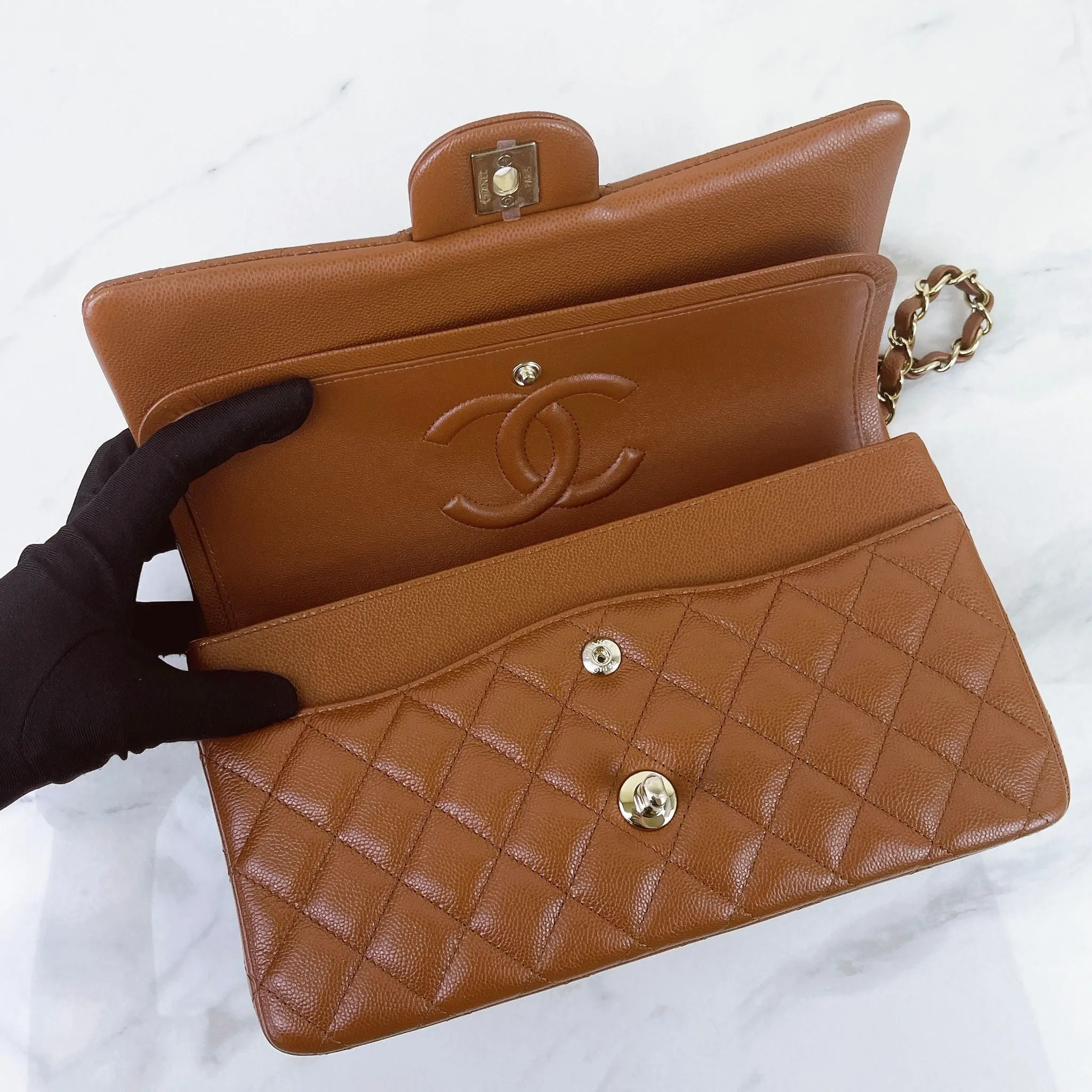 Chanel Timeless Classic Medium M/L 23A Caramel Caviar Leather