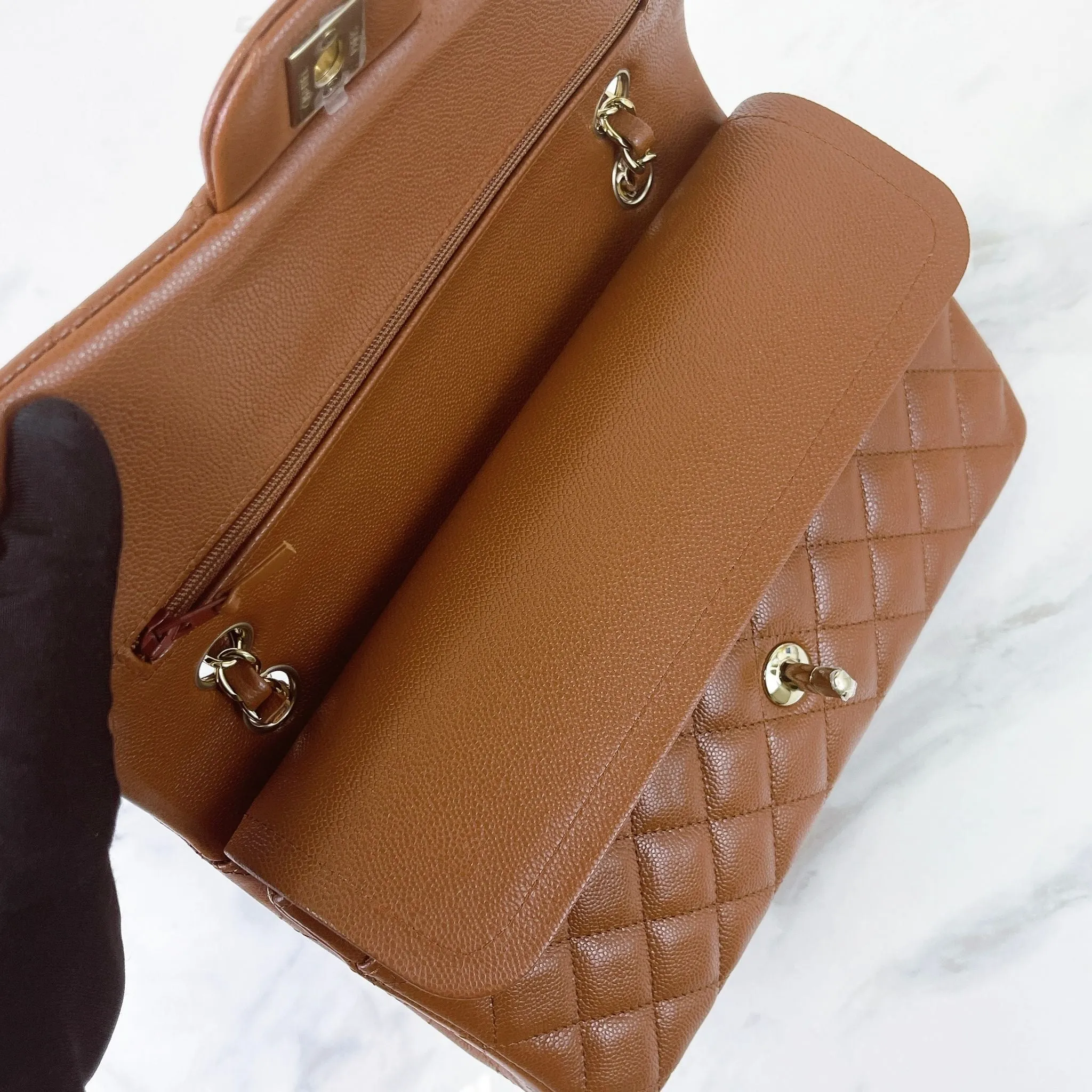Chanel Timeless Classic Medium M/L 23A Caramel Caviar Leather