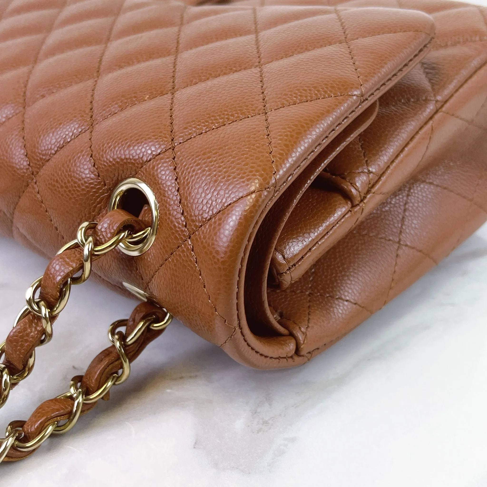 Chanel Timeless Classic Medium M/L 23A Caramel Caviar Leather