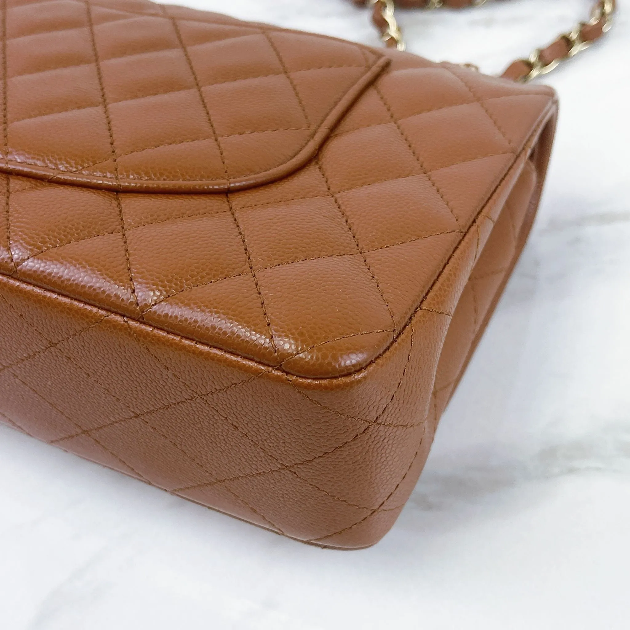 Chanel Timeless Classic Medium M/L 23A Caramel Caviar Leather