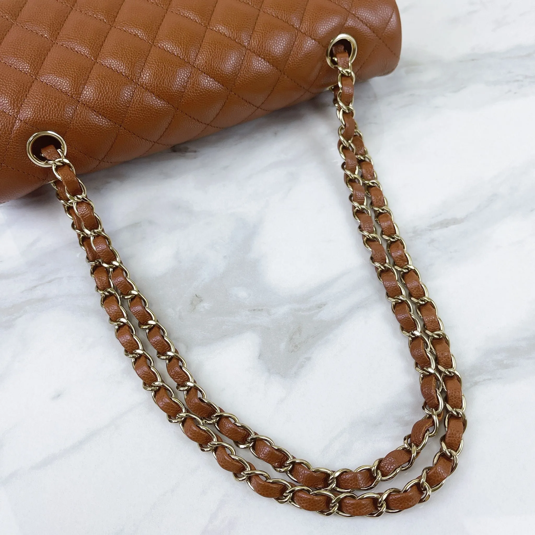 Chanel Timeless Classic Medium M/L 23A Caramel Caviar Leather