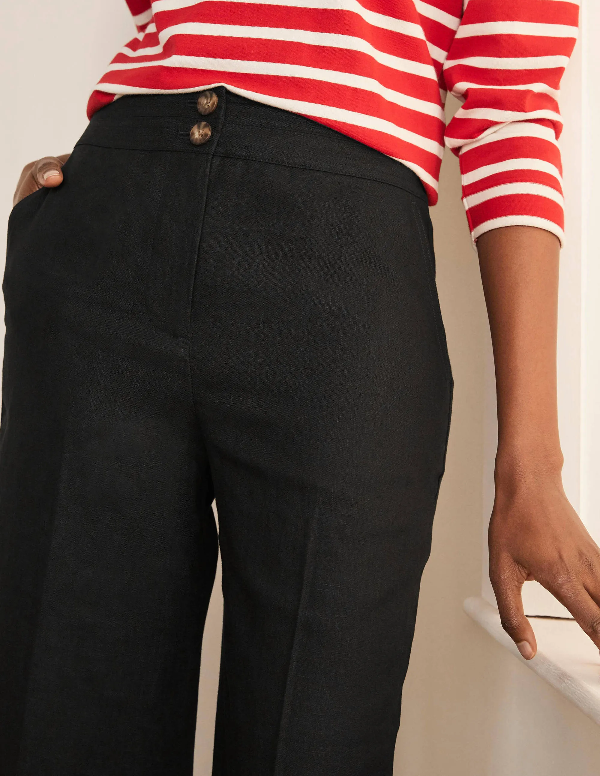 Cornwall Linen Trousers-Black