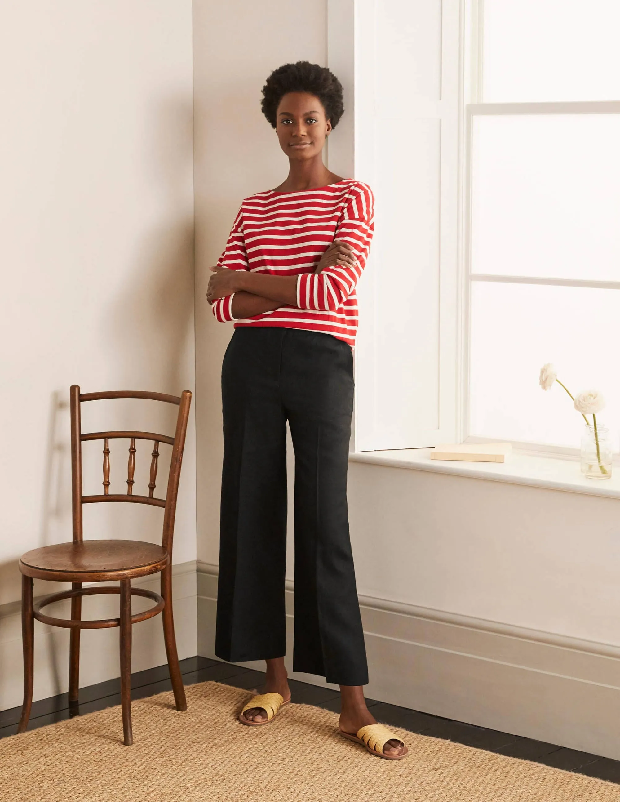 Cornwall Linen Trousers-Black