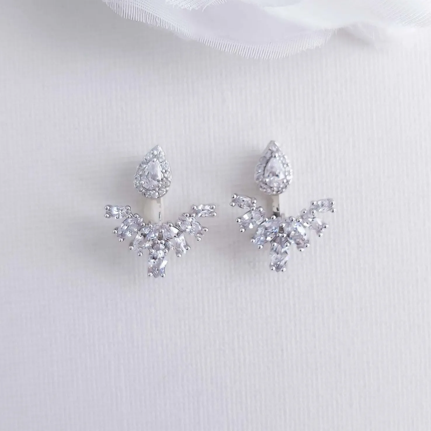 Cubic Zirconia Jacket Earrings-Kinsley