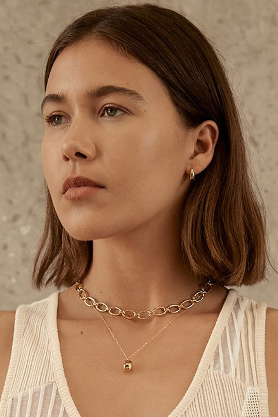 Curved Solid Sleeper 18k Gold Plated Hoop Earrings