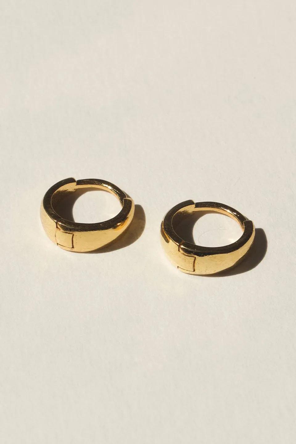 Curved Solid Sleeper 18k Gold Plated Hoop Earrings