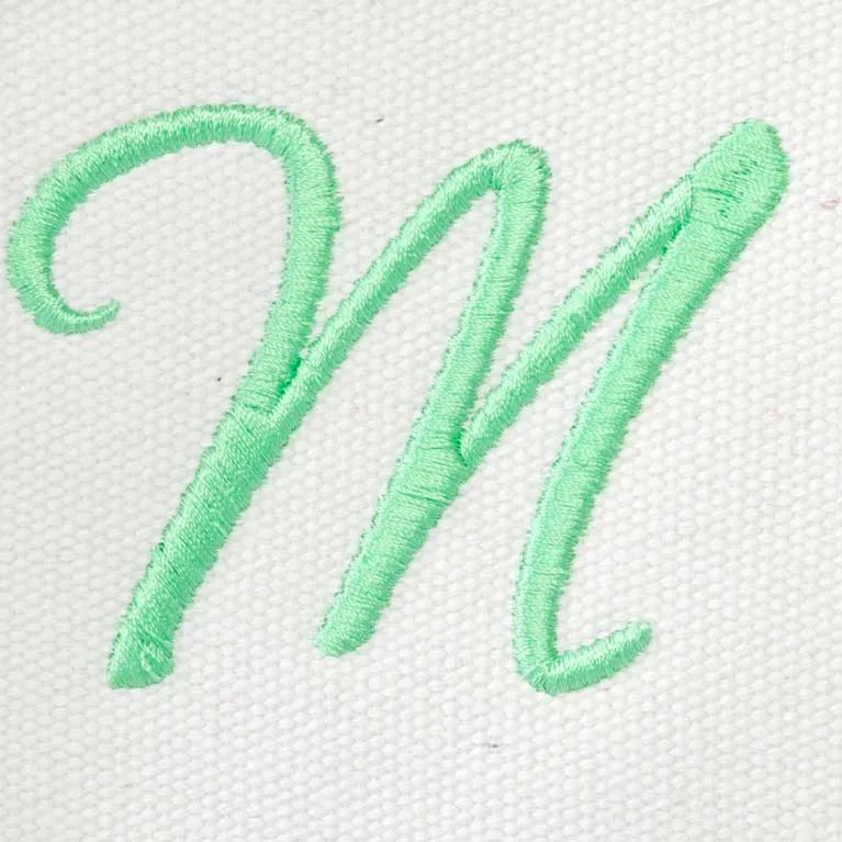Dalix Initial A-Z Premium Tote Bag in Mint Green