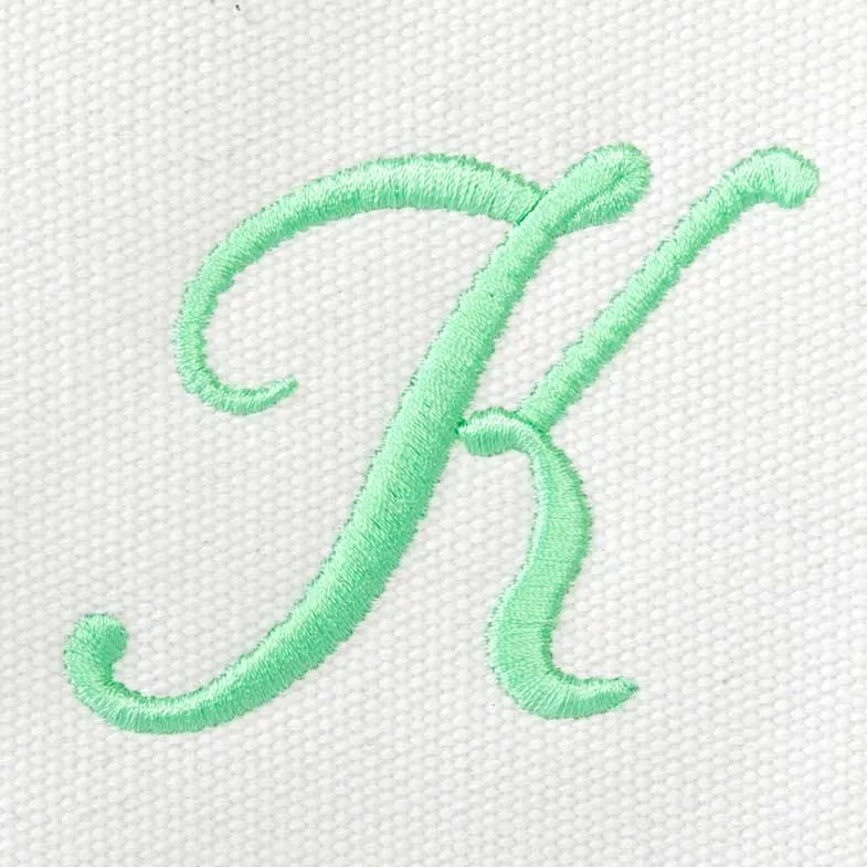 Dalix Initial A-Z Premium Tote Bag in Mint Green