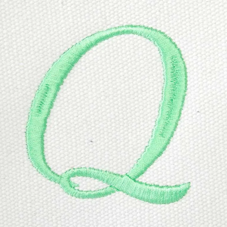 Dalix Initial A-Z Premium Tote Bag in Mint Green