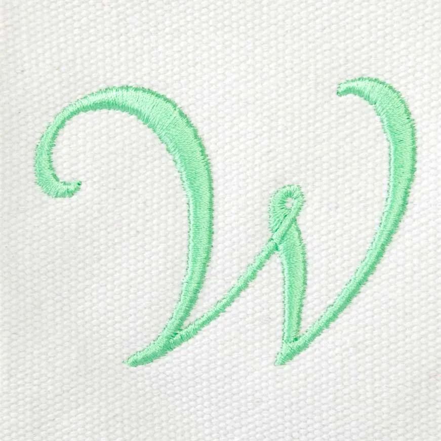 Dalix Initial A-Z Premium Tote Bag in Mint Green