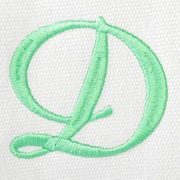 Dalix Initial A-Z Premium Tote Bag in Mint Green