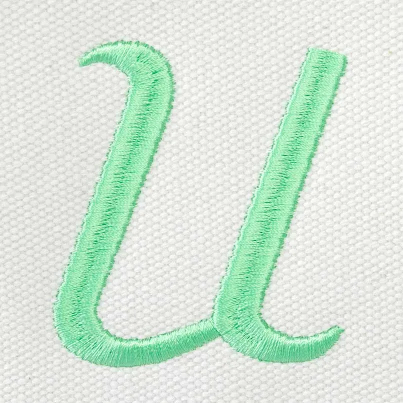 Dalix Initial A-Z Premium Tote Bag in Mint Green
