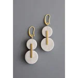 David Aubrey - Gray wood and brass earrings