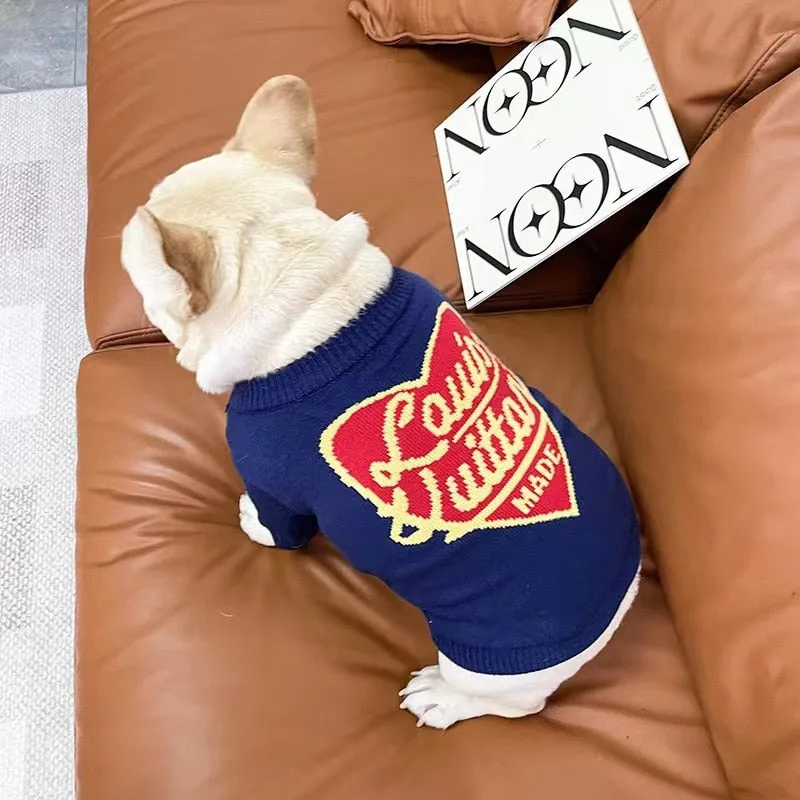 Designer Luxury  Fashion Dog Clothes Winter Pet Knitwear French Bulldog Schnauzer Small And Medium-Sized Dog Sweater Warm Comfortable