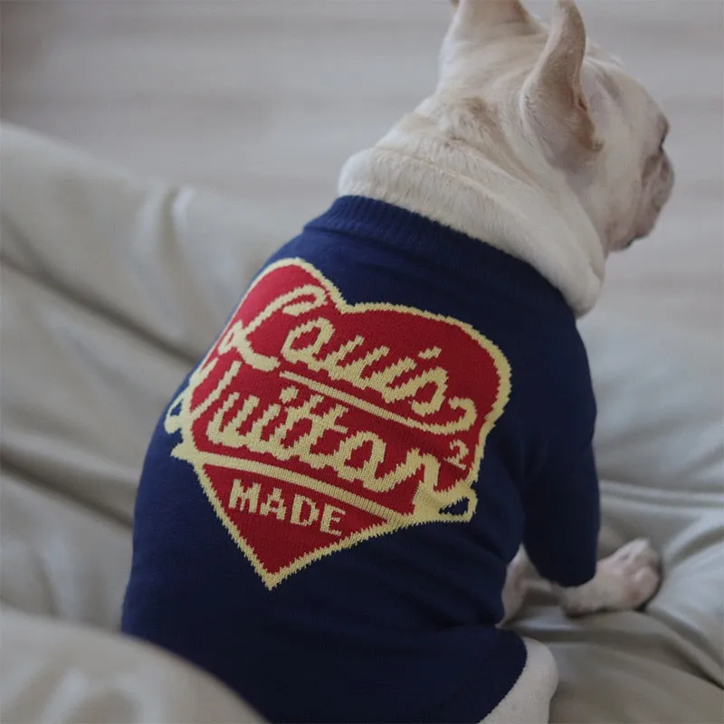 Designer Luxury  Fashion Dog Clothes Winter Pet Knitwear French Bulldog Schnauzer Small And Medium-Sized Dog Sweater Warm Comfortable