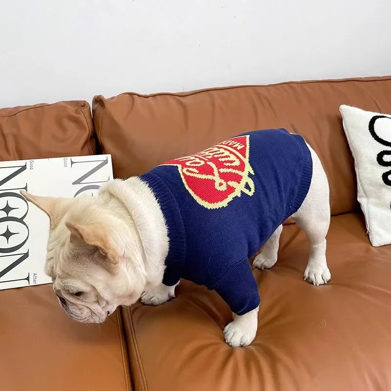 Designer Luxury  Fashion Dog Clothes Winter Pet Knitwear French Bulldog Schnauzer Small And Medium-Sized Dog Sweater Warm Comfortable