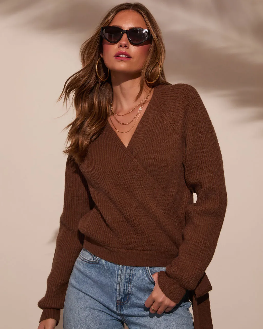 Falcone Surplice Wrap Sweater