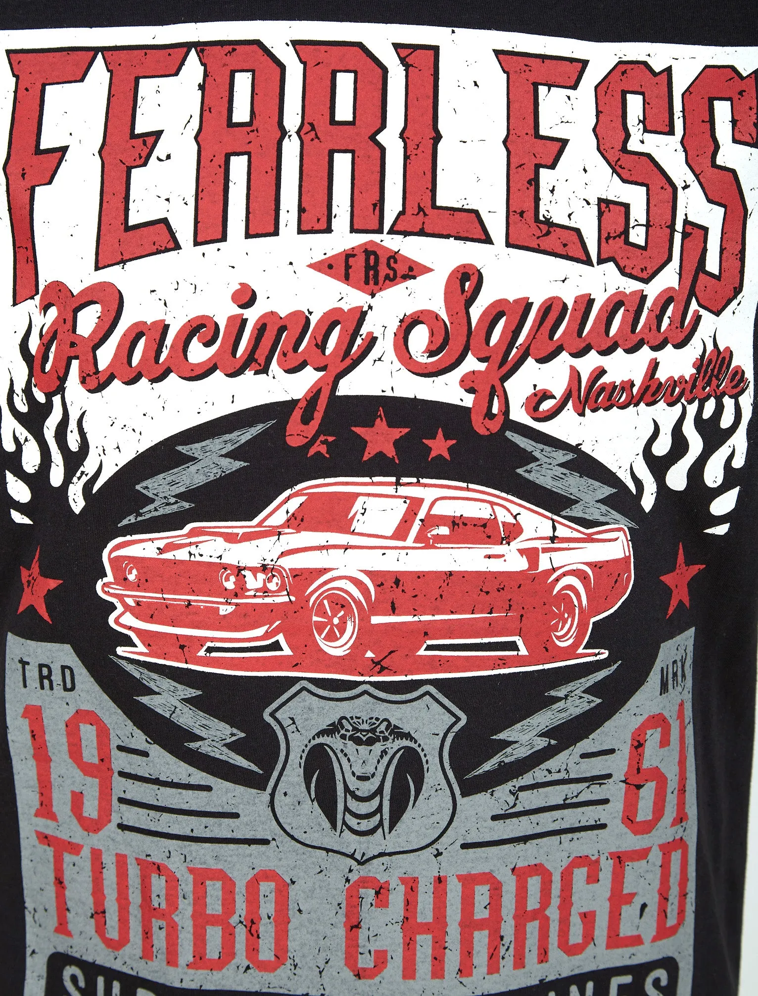 Fearless Motif Cotton Jersey T-Shirt in Jet Black - South Shore