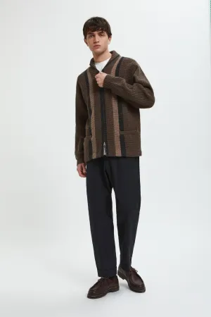 Full Zip Shawl Collar Knit