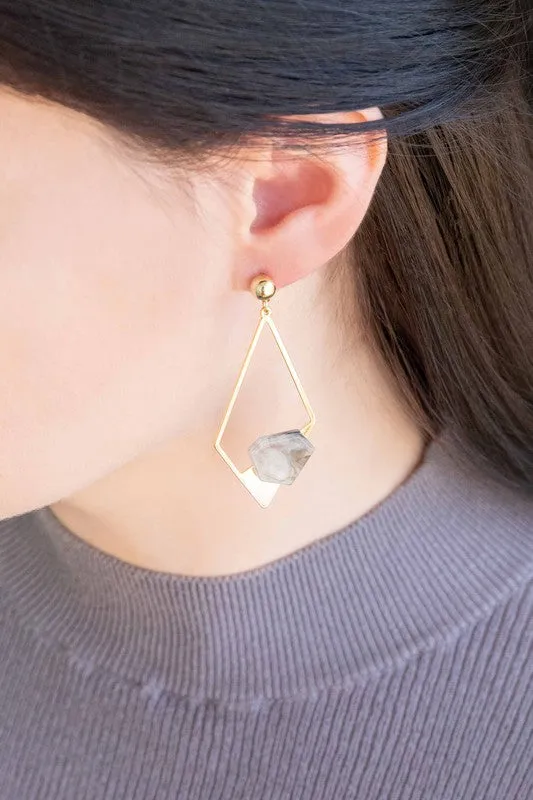 Geometric Harmony Mismatched Drop Earrings
