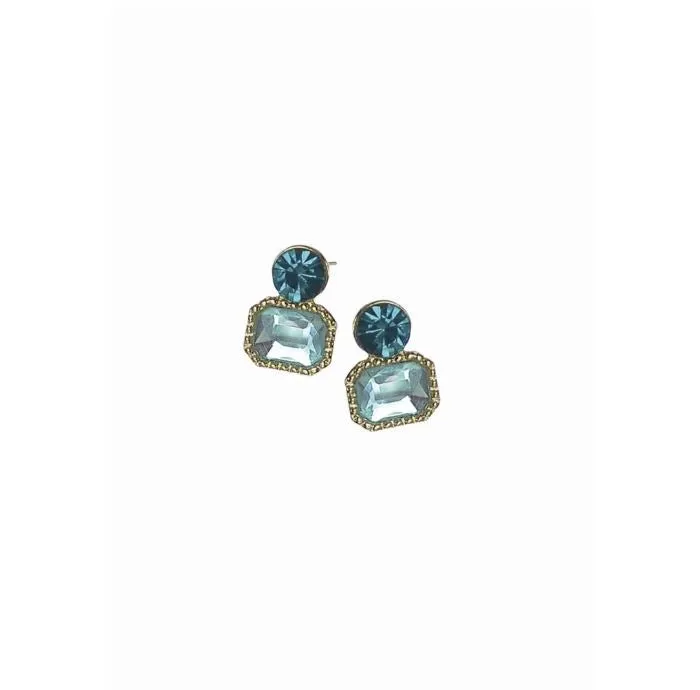 Hot Tomato Double Act Stud Earrings in Candy Floss, Azure and Turquoise or Lilac Wine