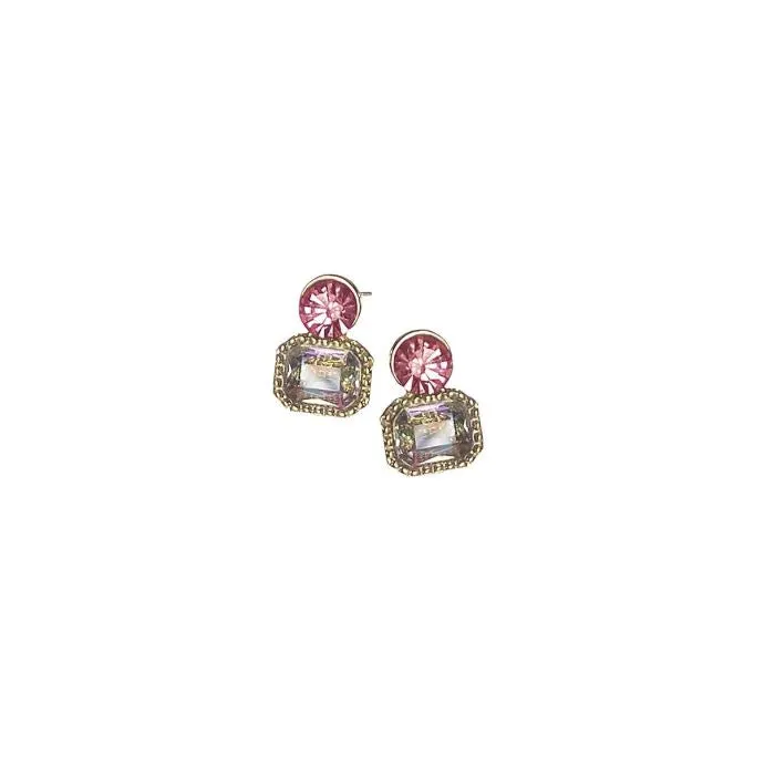 Hot Tomato Double Act Stud Earrings in Candy Floss, Azure and Turquoise or Lilac Wine