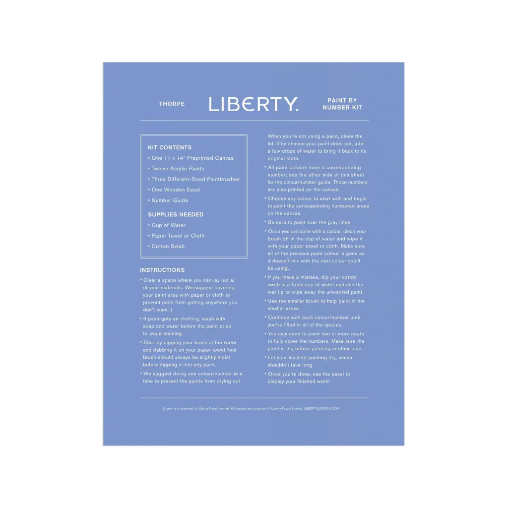 Liberty Thorpe Paint By Numbers Kit