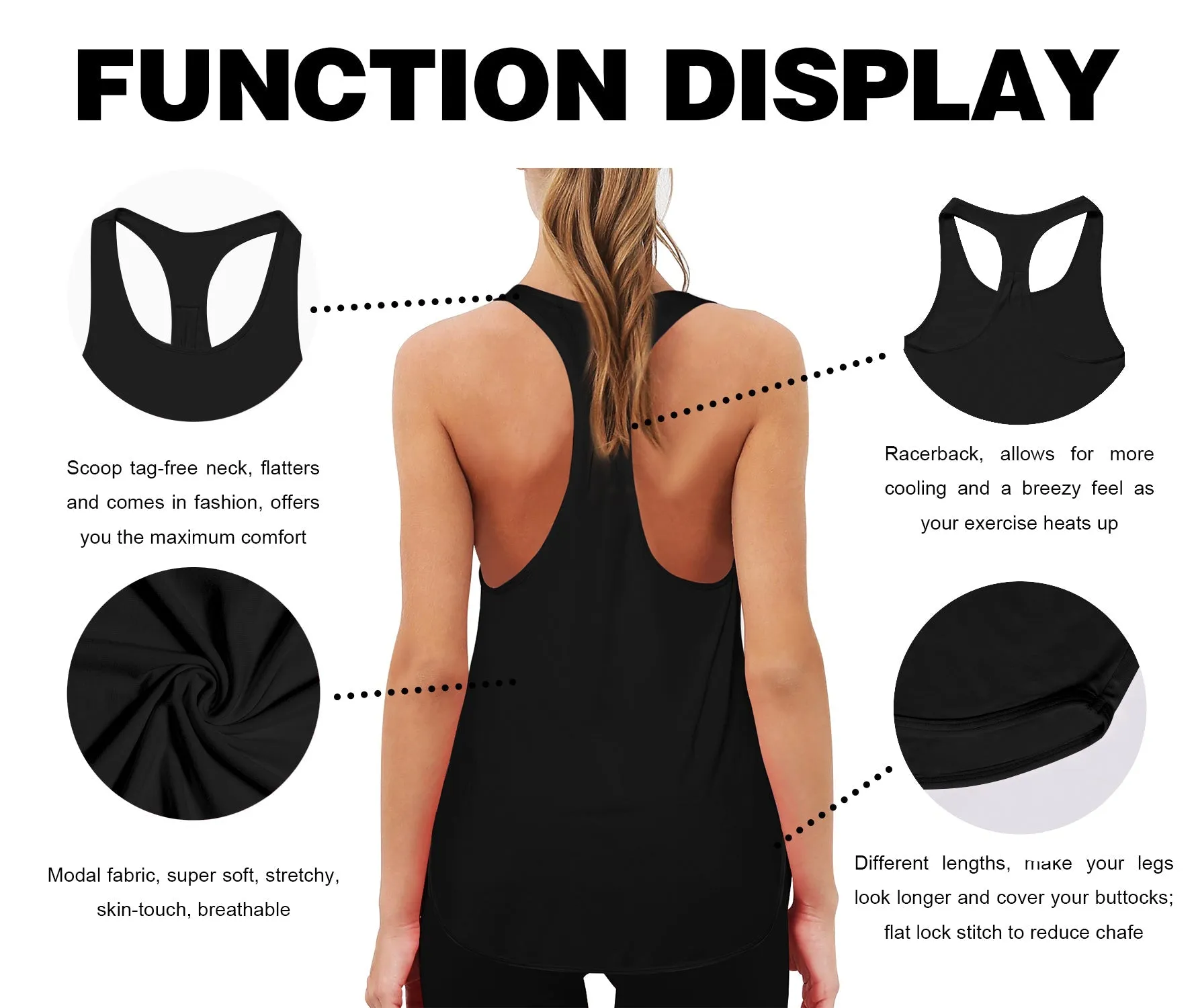 Loose Fit Racerback Tank Top black_Gym