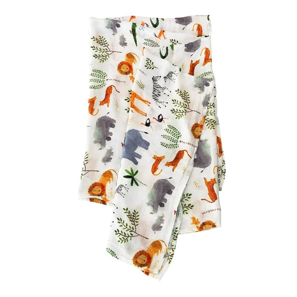 Loulou Lollipop Luxe Muslin Swaddle - Safari Jungle