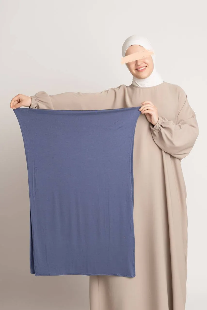 Matching Premium Jersey Hijab & Undercap Set - Blue Ink