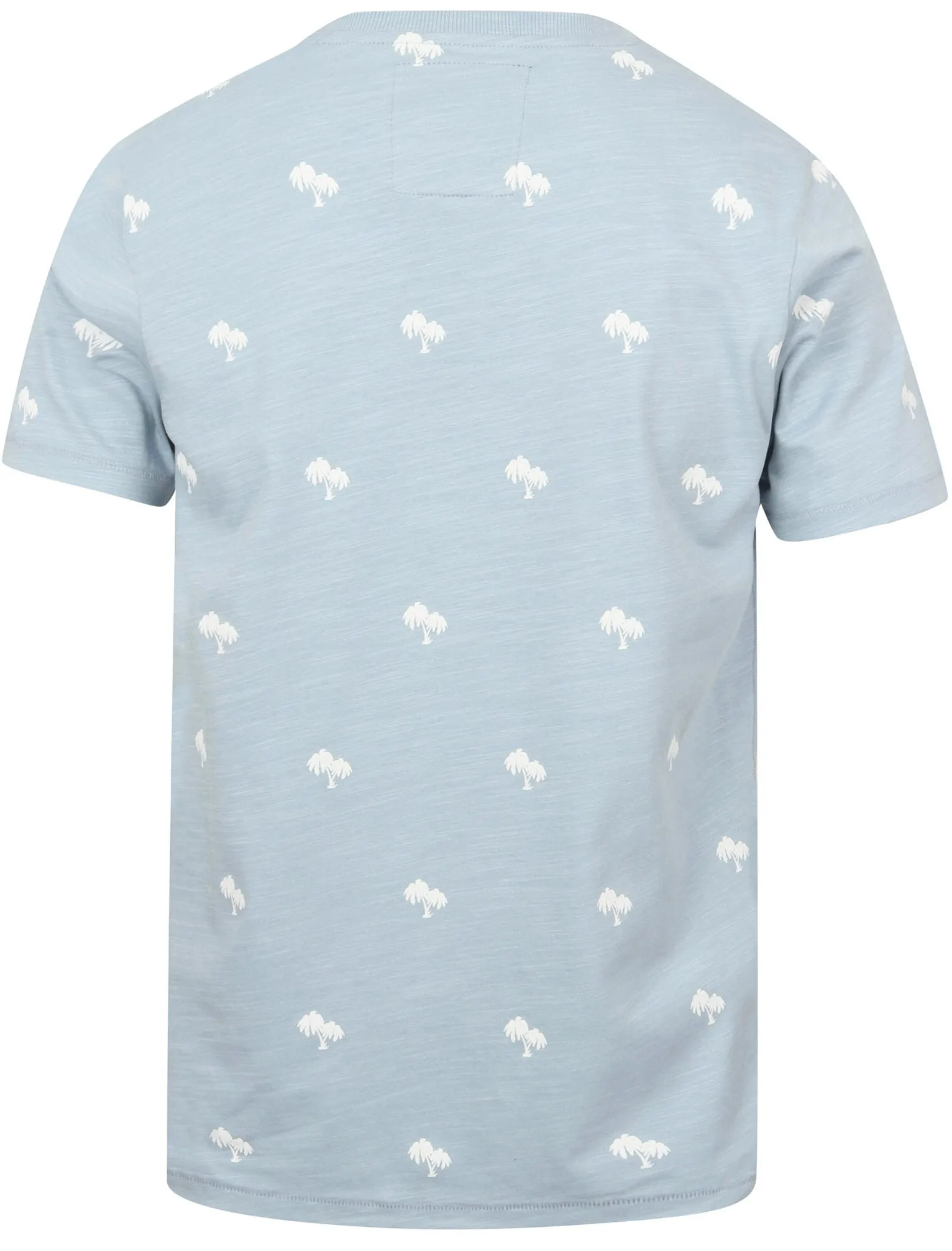 Maui Palm Print Cotton Jersey T-Shirt In Blue Fog - Tokyo Laundry